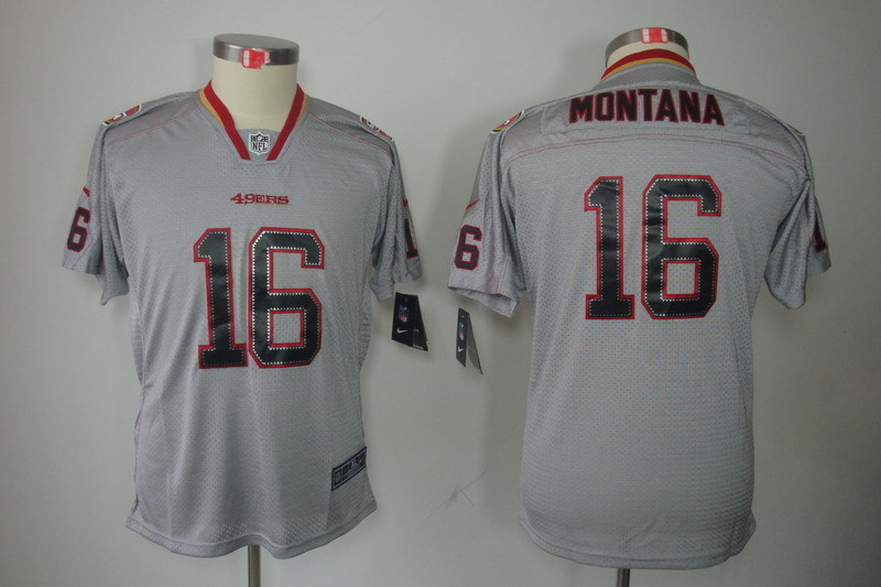 Youth San Francisco 49ers #16 montana Grey style2 NFL Nike Jerseys->youth nfl jersey->Youth Jersey
